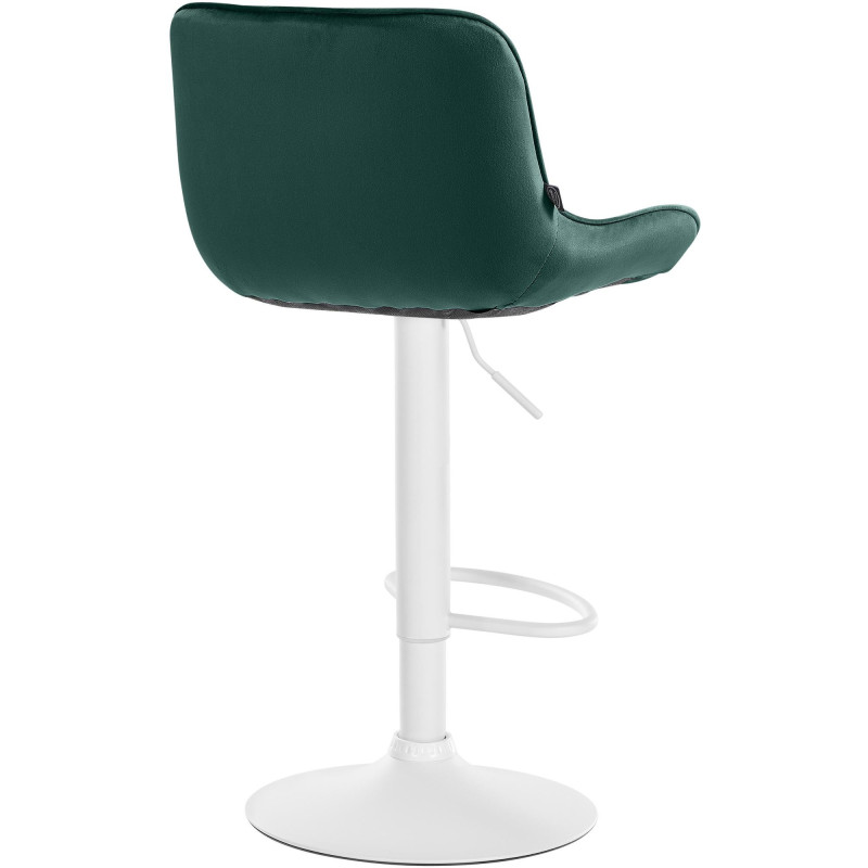 Tabouret de bar design en Velours Vert Métal Blanc Fylven - 4