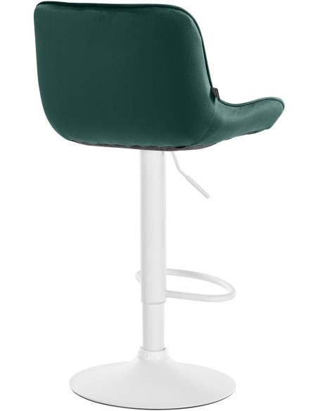 Tabouret de bar design en Velours Vert Métal Blanc Fylven - 4