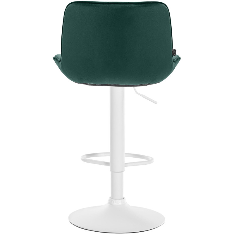 Tabouret de bar design en Velours Vert Métal Blanc Fylven - 5