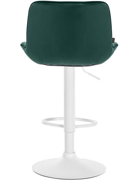 Tabouret de bar design en Velours Vert Métal Blanc Fylven - 5