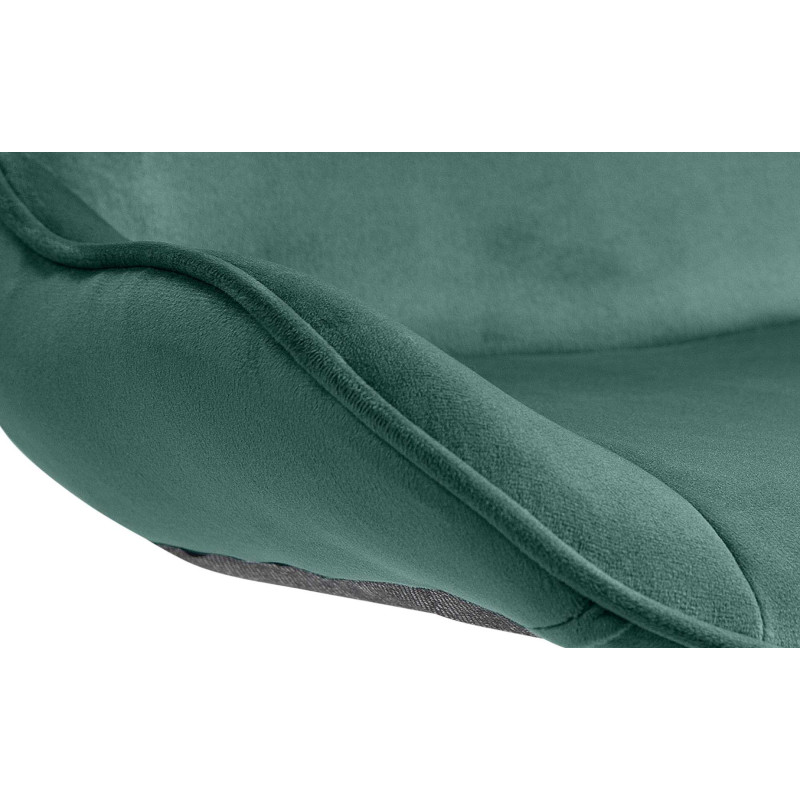 Tabouret de bar design en Velours Vert Métal Blanc Fylven - 6