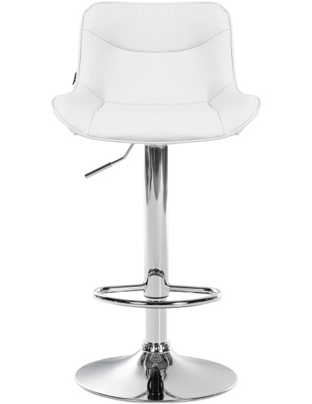 Tabouret de bar design en Polyuréthane Blanc Métal Argenté Fylven - 2