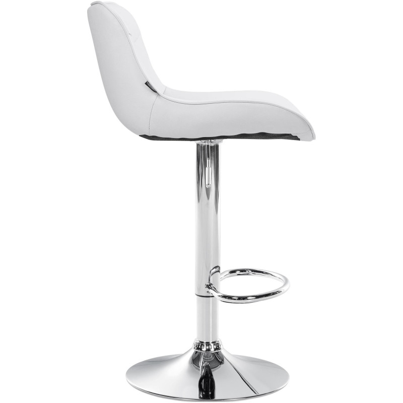 Tabouret de bar design en Polyuréthane Blanc Métal Argenté Fylven - 3