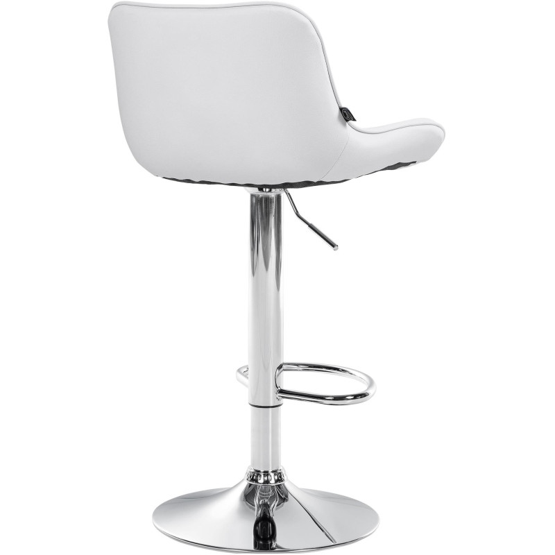 Tabouret de bar design en Polyuréthane Blanc Métal Argenté Fylven - 4