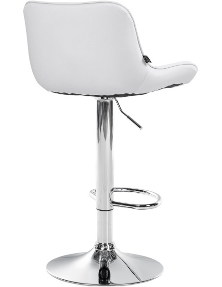 Tabouret de bar design en Polyuréthane Blanc Métal Argenté Fylven - 4