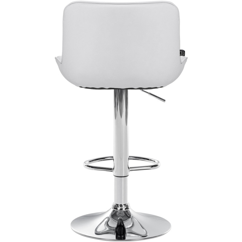 Tabouret de bar design en Polyuréthane Blanc Métal Argenté Fylven - 5
