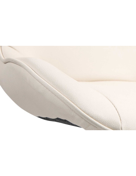 Tabouret de bar design en Polyuréthane Blanc crème Métal Argenté Fylven - 6