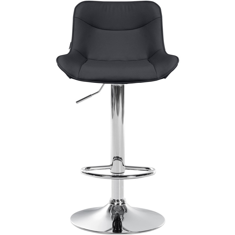 Tabouret de bar design en Polyuréthane Noir Métal Argenté Fylven - 2
