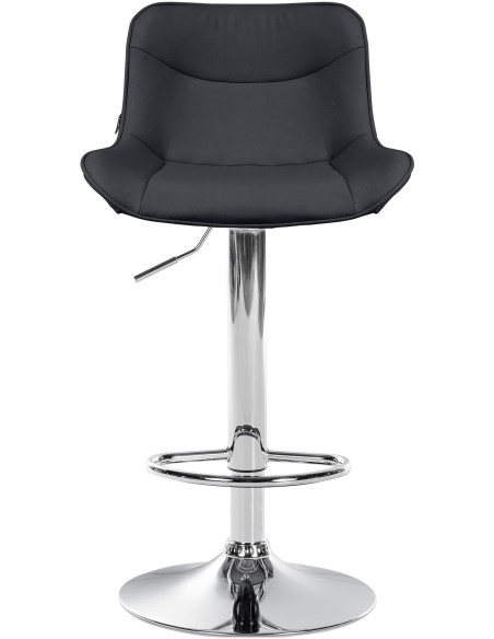 Tabouret de bar design en Polyuréthane Noir Métal Argenté Fylven - 2
