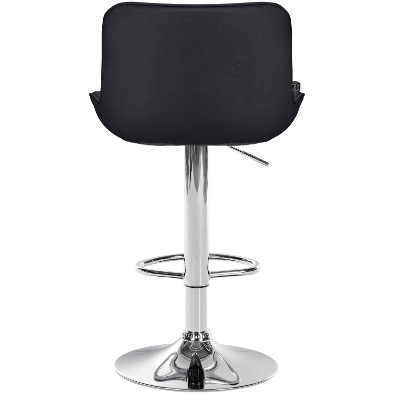 Tabouret de bar design en Polyuréthane Noir Métal Argenté Fylven - 5