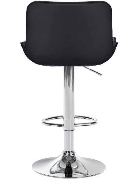 Tabouret de bar design en Polyuréthane Noir Métal Argenté Fylven - 5