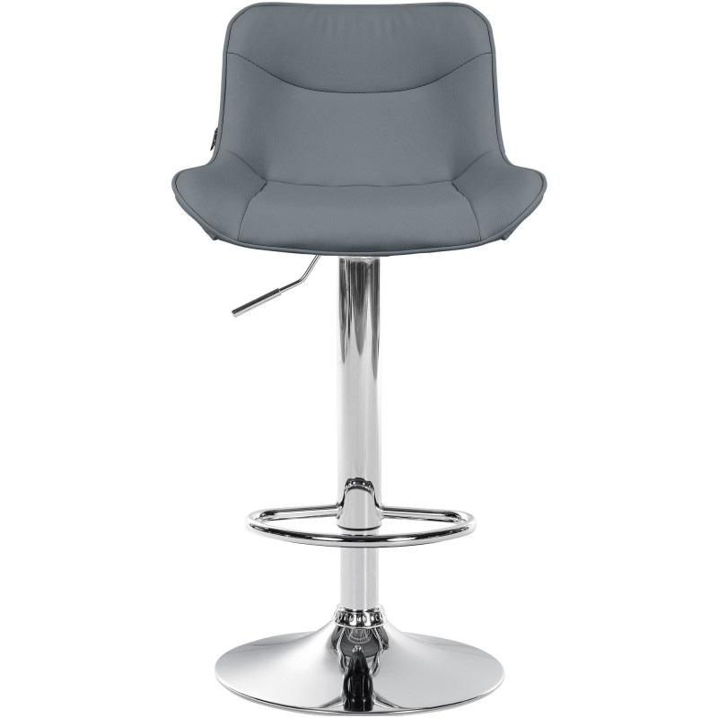 Tabouret de bar design en Polyuréthane Gris Métal Argenté Fylven - 2