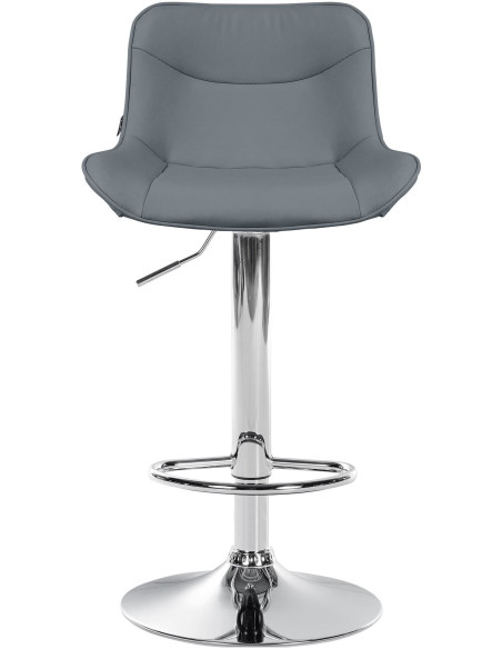 Tabouret de bar design en Polyuréthane Gris Métal Argenté Fylven - 2