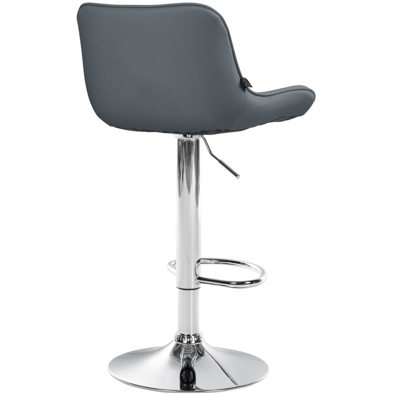 Tabouret de bar design en Polyuréthane Gris Métal Argenté Fylven - 4