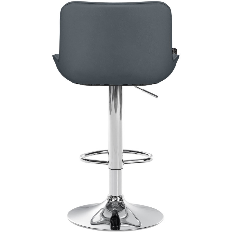 Tabouret de bar design en Polyuréthane Gris Métal Argenté Fylven - 5