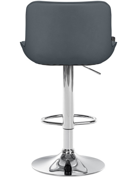 Tabouret de bar design en Polyuréthane Gris Métal Argenté Fylven - 5