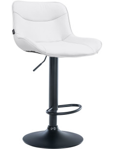 Tabouret de bar design en Polyuréthane Blanc Métal Noir Fylven - 1