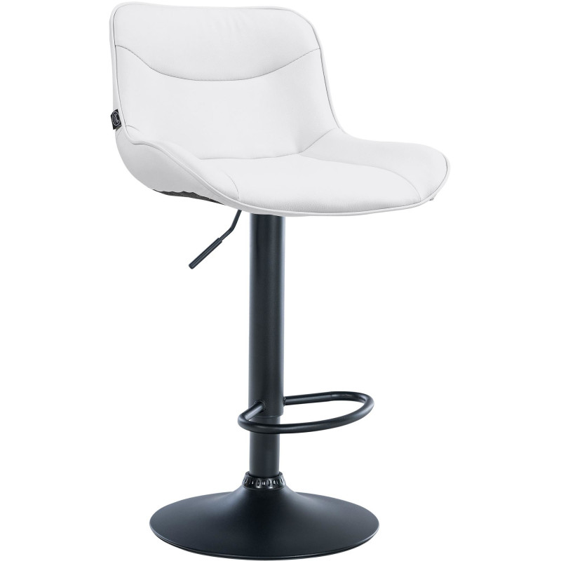 Tabouret de bar design en Polyuréthane Blanc Métal Noir Fylven - 1