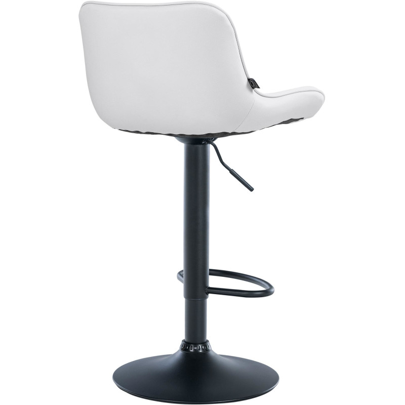 Tabouret de bar design en Polyuréthane Blanc Métal Noir Fylven - 4