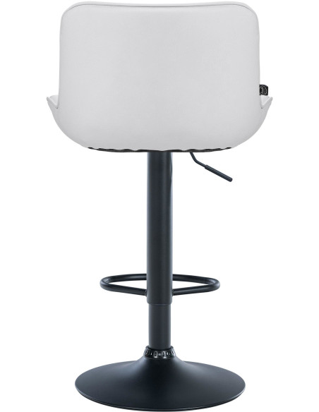 Tabouret de bar design en Polyuréthane Blanc Métal Noir Fylven - 5
