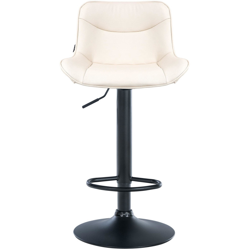 Tabouret de bar design en Polyuréthane Blanc crème Métal Noir Fylven - 2