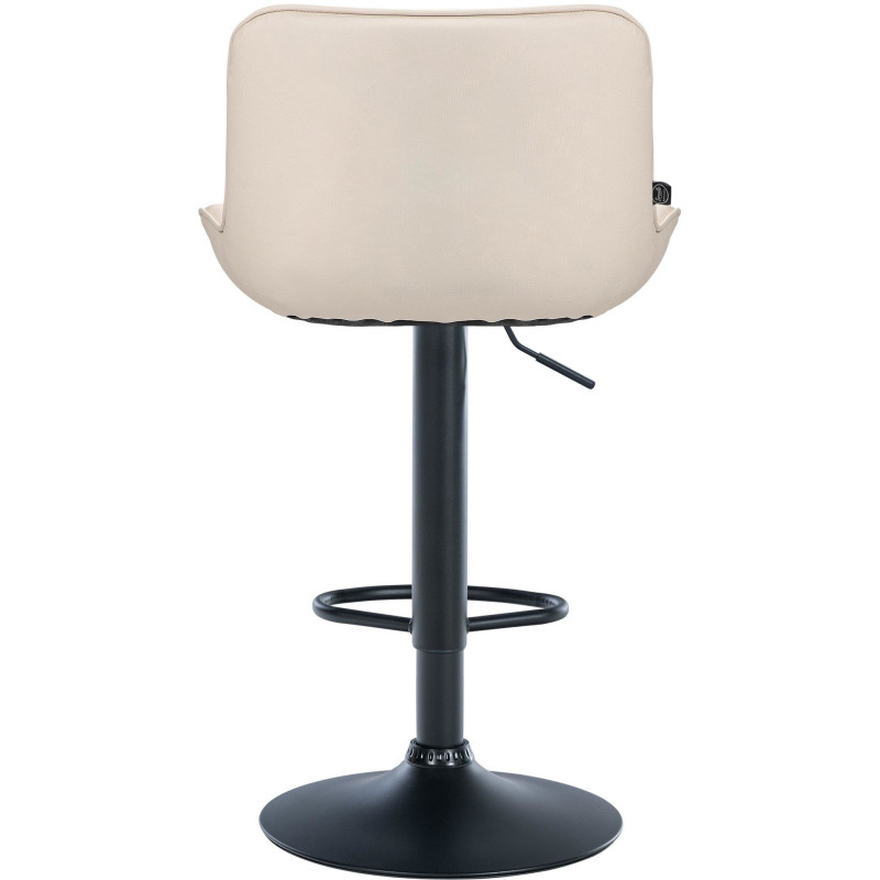 Tabouret de bar design en Polyuréthane Blanc crème Métal Noir Fylven - 5