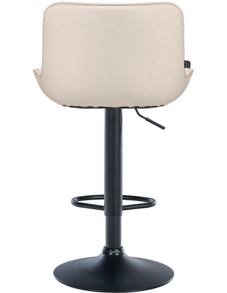 Tabouret de bar design en Polyuréthane Blanc crème Métal Noir Fylven - 5