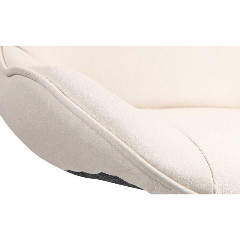 Tabouret de bar design en Polyuréthane Blanc crème Métal Noir Fylven - 6