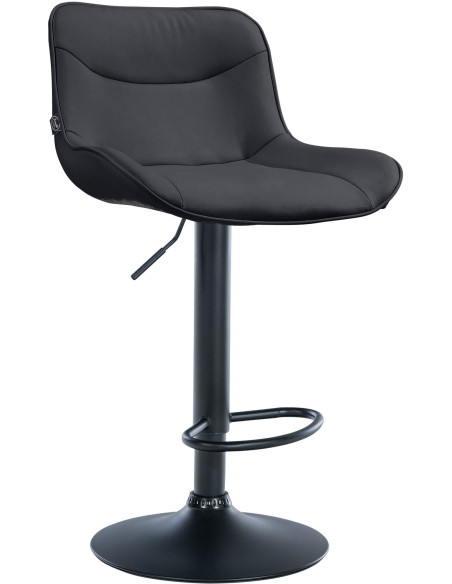 Tabouret de bar design en Polyuréthane Noir Métal Noir Fylven - 1