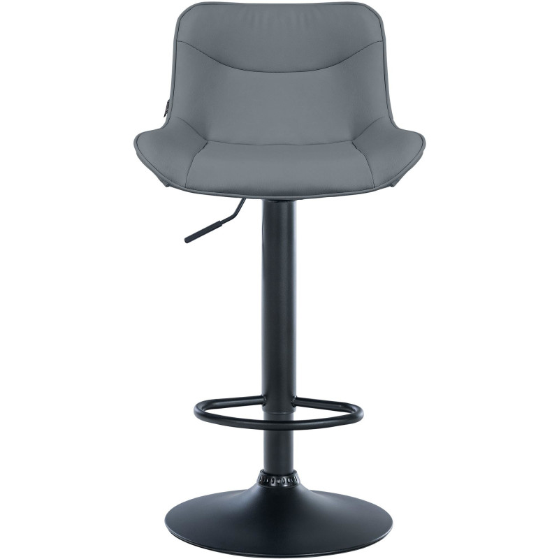 Tabouret de bar design en Polyuréthane Gris Métal Noir Fylven - 2