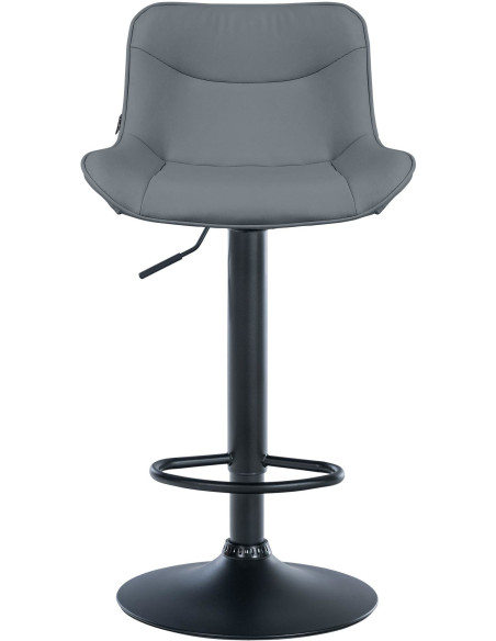 Tabouret de bar design en Polyuréthane Gris Métal Noir Fylven - 2