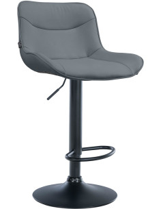 Tabouret de bar design en Polyuréthane Gris Métal Noir Fylven - 1