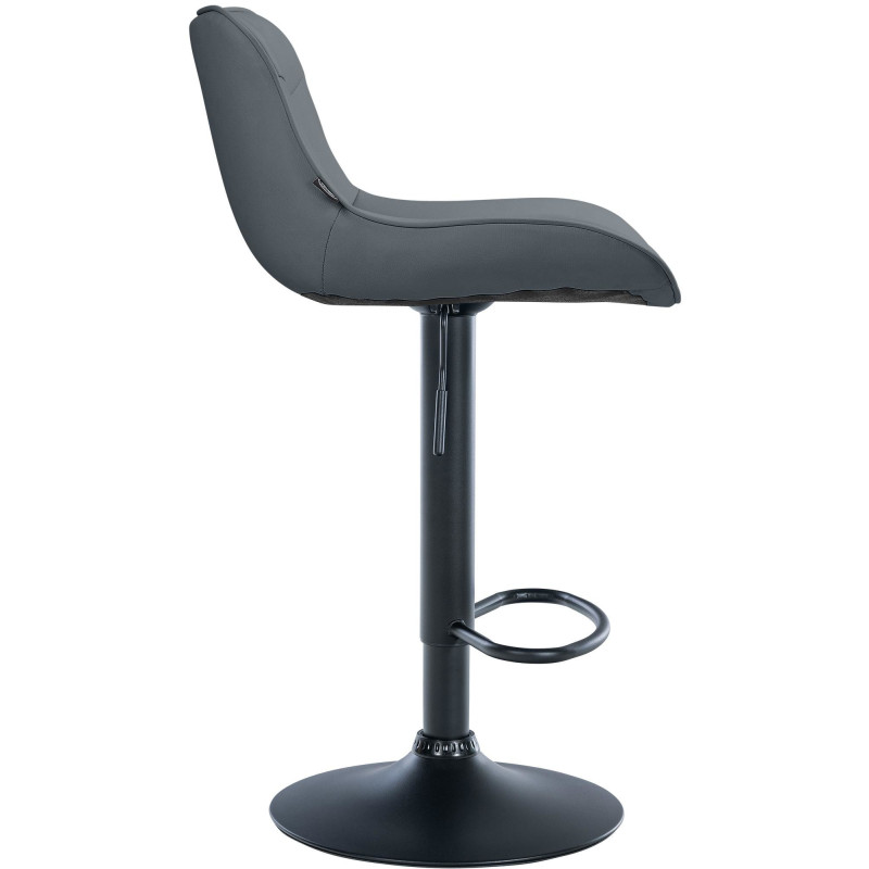 Tabouret de bar design en Polyuréthane Gris Métal Noir Fylven - 3