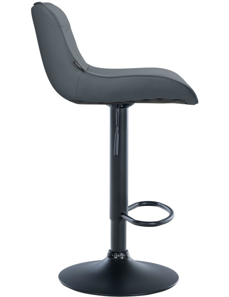 Tabouret de bar design en Polyuréthane Gris Métal Noir Fylven - 3