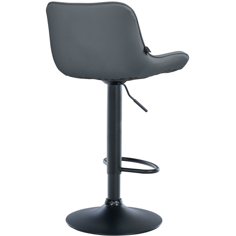 Tabouret de bar design en Polyuréthane Gris Métal Noir Fylven - 4