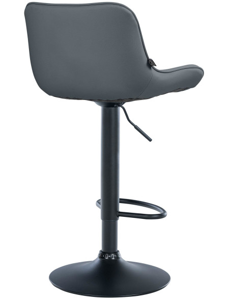 Tabouret de bar design en Polyuréthane Gris Métal Noir Fylven - 4