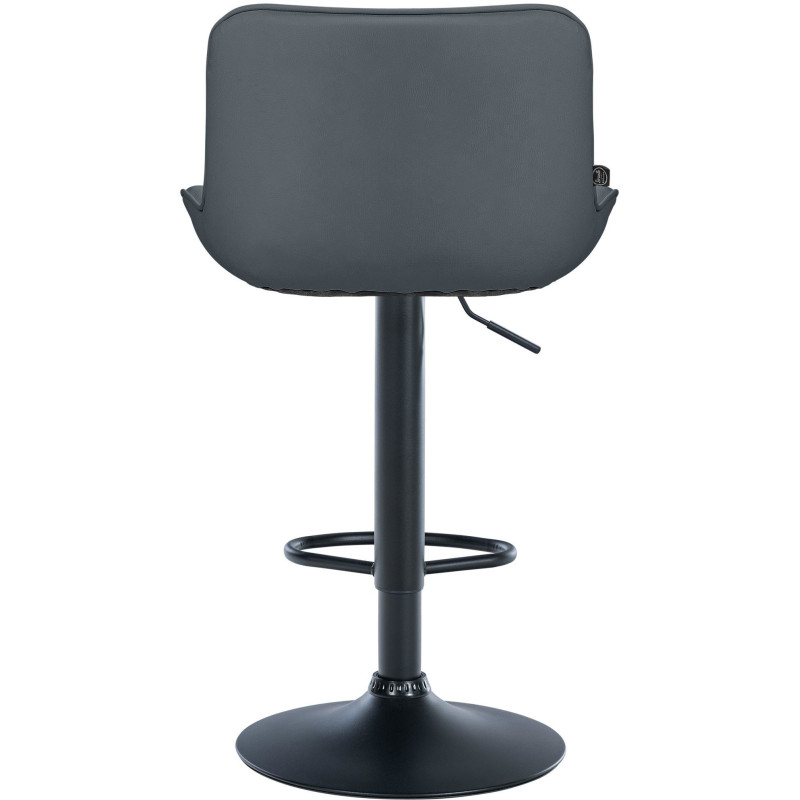 Tabouret de bar design en Polyuréthane Gris Métal Noir Fylven - 5
