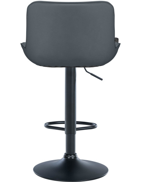Tabouret de bar design en Polyuréthane Gris Métal Noir Fylven - 5