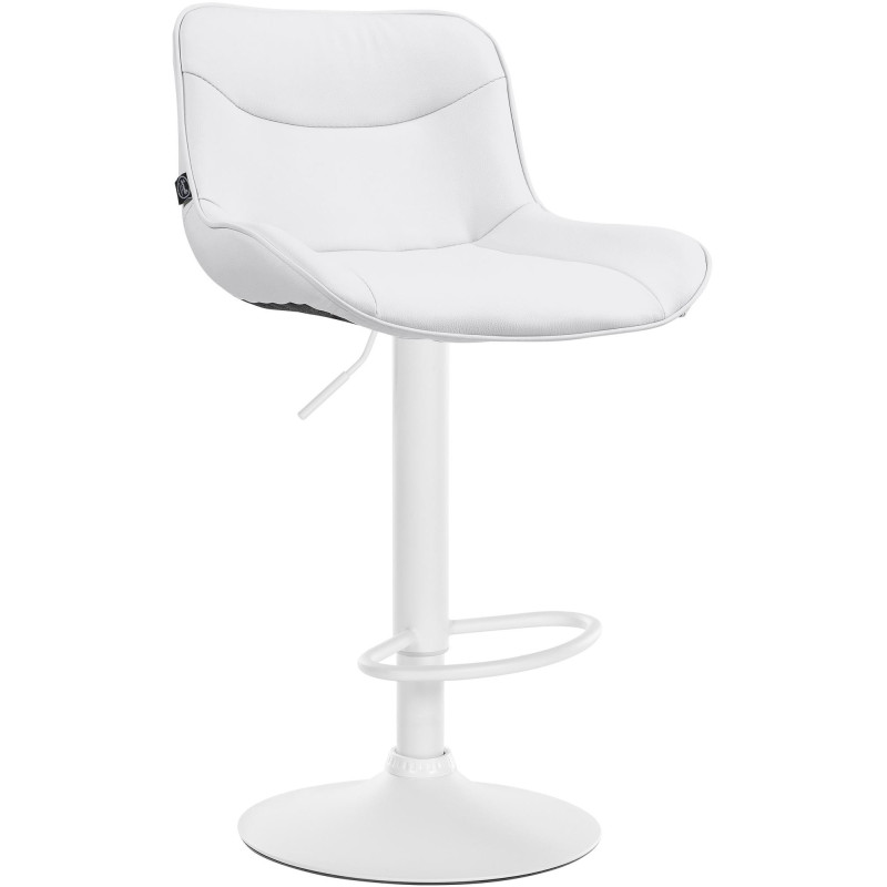 Tabouret de bar design en Polyuréthane Blanc Métal Blanc Fylven - 1