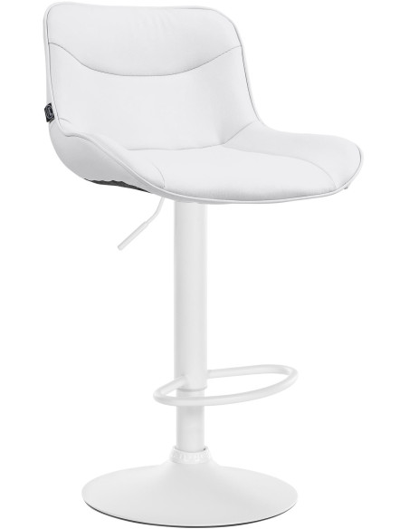 Tabouret de bar design en Polyuréthane Blanc Métal Blanc Fylven - 1