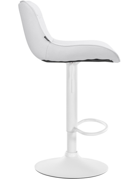 Tabouret de bar design en Polyuréthane Blanc Métal Blanc Fylven - 3