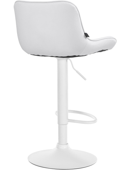 Tabouret de bar design en Polyuréthane Blanc Métal Blanc Fylven - 4