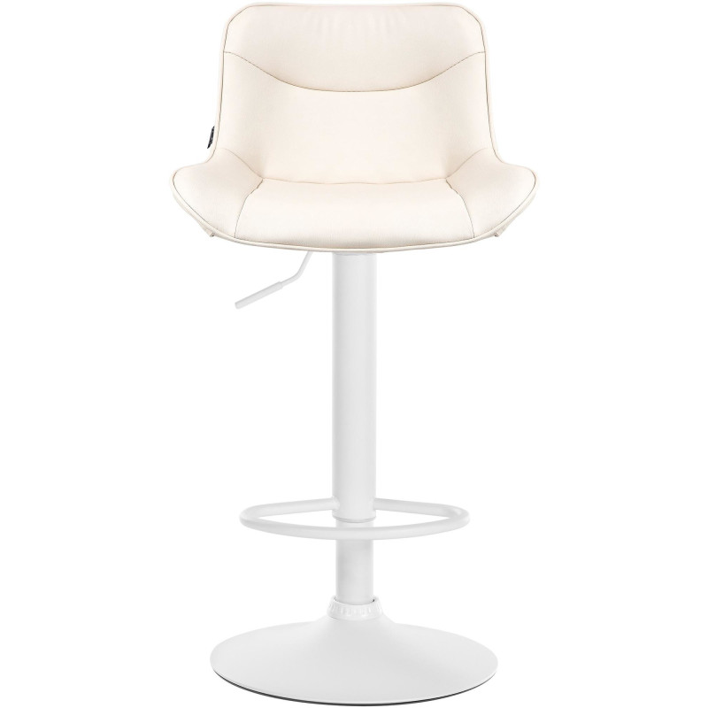 Tabouret de bar design en Polyuréthane Blanc crème Métal Blanc Fylven - 2