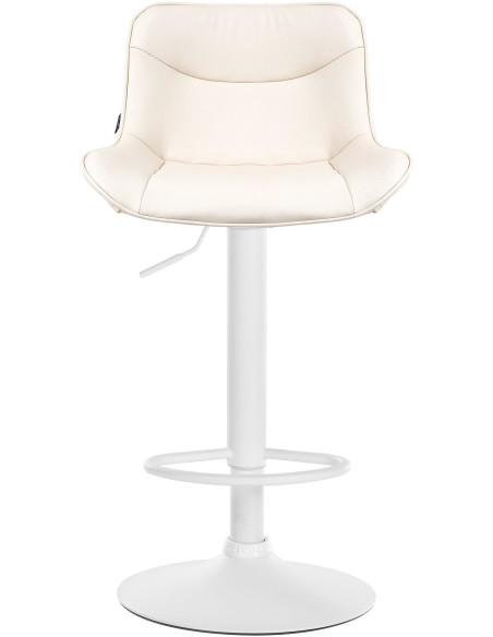 Tabouret de bar design en Polyuréthane Blanc crème Métal Blanc Fylven - 2