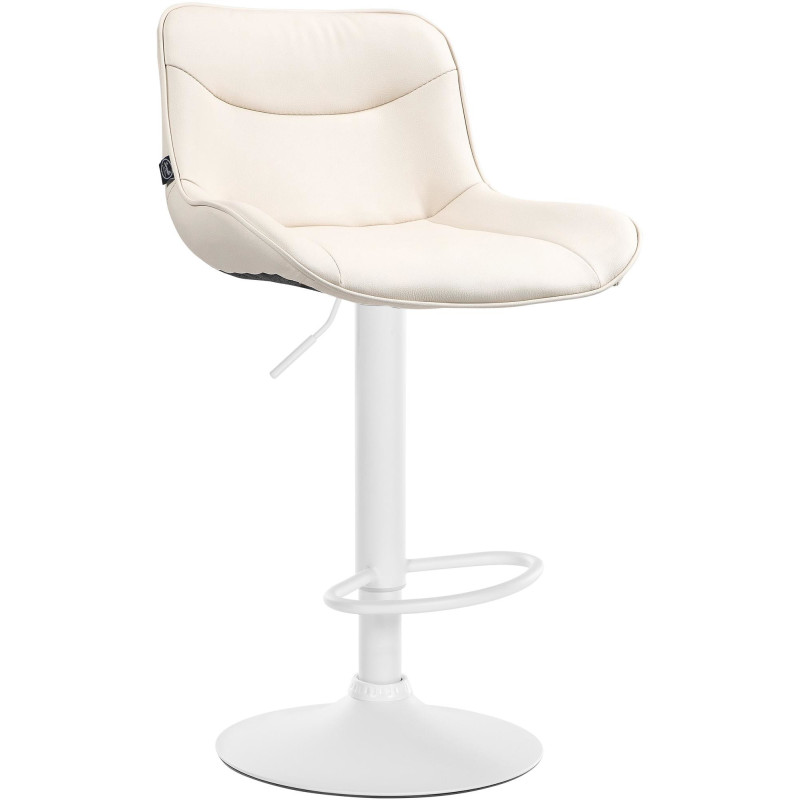 Tabouret de bar design en Polyuréthane Blanc crème Métal Blanc Fylven - 1