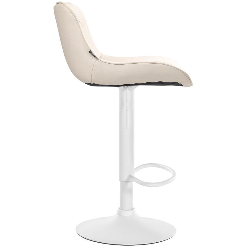 Tabouret de bar design en Polyuréthane Blanc crème Métal Blanc Fylven - 3