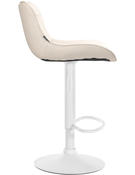 Tabouret de bar design en Polyuréthane Blanc crème Métal Blanc Fylven - 3