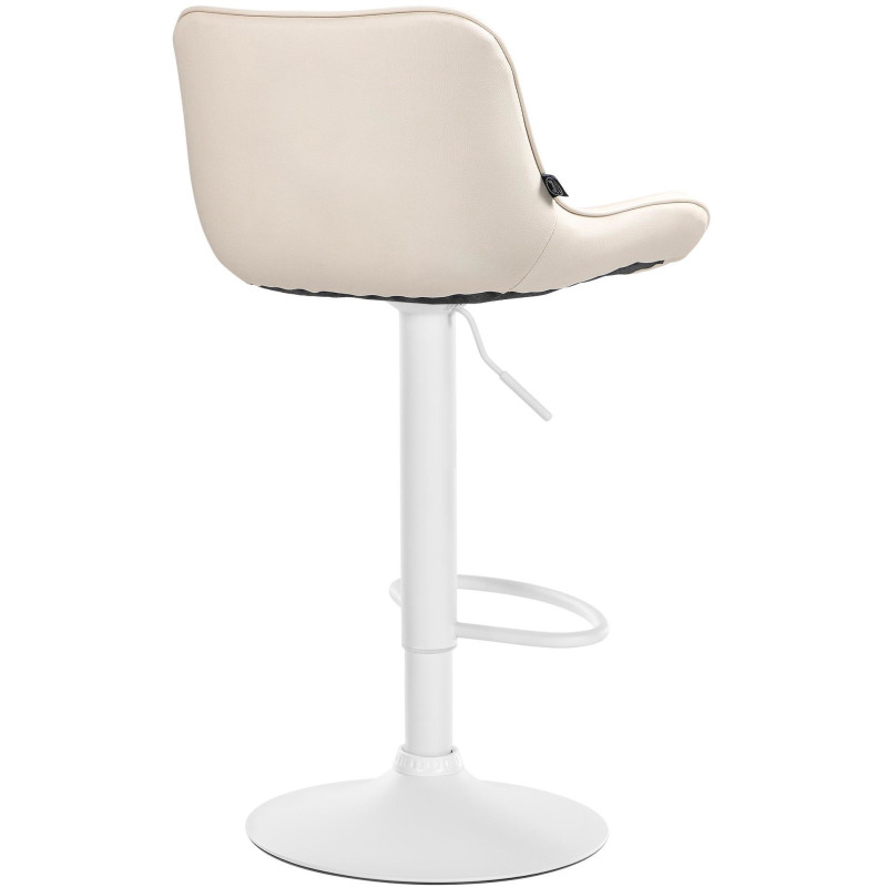 Tabouret de bar design en Polyuréthane Blanc crème Métal Blanc Fylven - 4