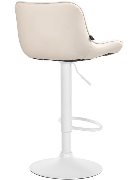 Tabouret de bar design en Polyuréthane Blanc crème Métal Blanc Fylven - 4