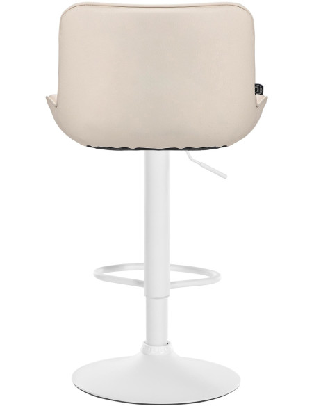 Tabouret de bar design en Polyuréthane Blanc crème Métal Blanc Fylven - 5